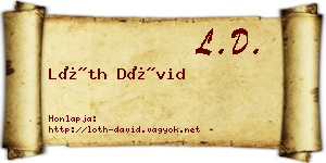 Lóth Dávid névjegykártya
