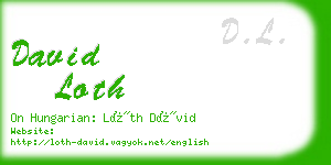 david loth business card